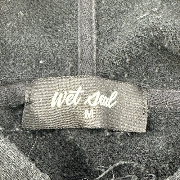 Wet Seal Women's Size Medium Hoodie Distressed Black Preowned - Picture 3 of 13